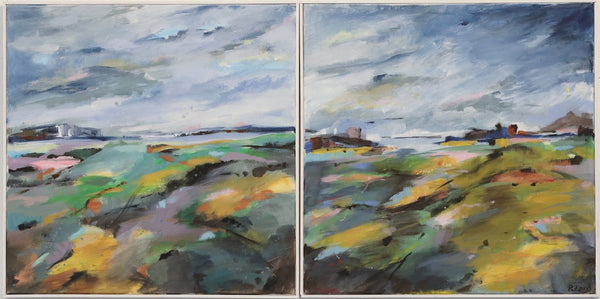 50 x 100 cm, Unikat, 'Nordische Landschaft' (RLD23-628) - Acrylgemälde von Regina Lord