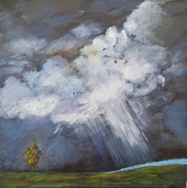 50 x 50 cm, Unikat, 'Gewitter' (RLD23-629) - Acrylgemälde von Regina Lord