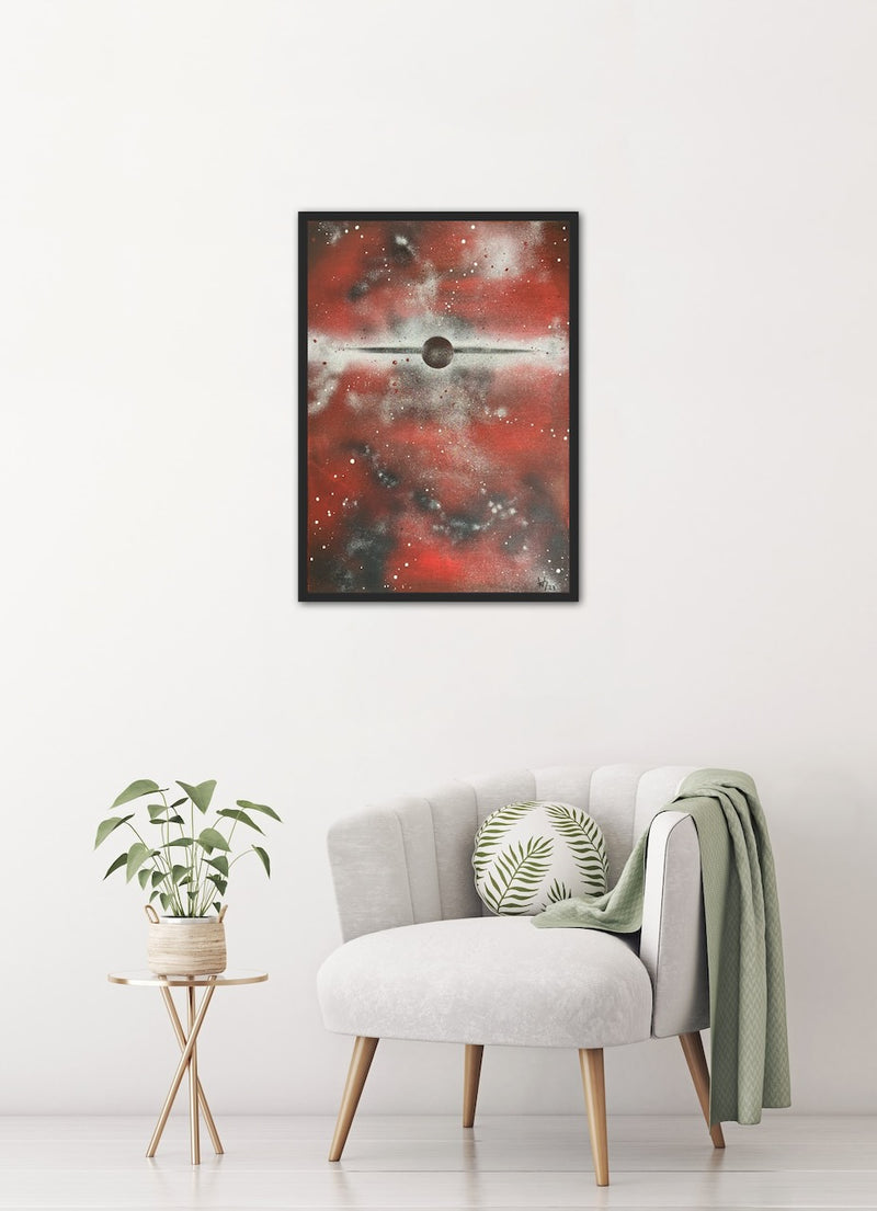 70 x 50 cm, Unikat, 'Red Universe' (HW1-569) -  von Hagen Wieland