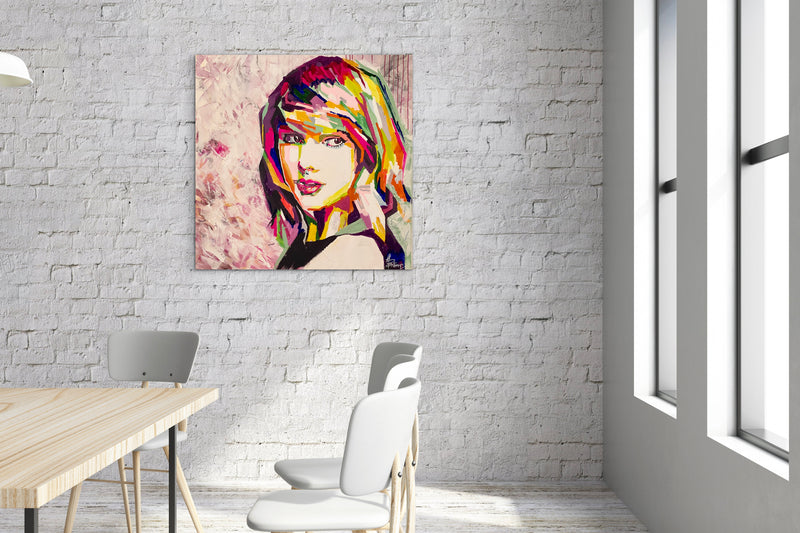 100 x 100 cm, Unikat, 'Taylor Swift' (UBI17-810) - Acrylgemälde von Ute Bivona