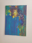 70 x 50 cm, Unikat, 'Blau Metall_2022' (MTN31-737) - Acrylgemälde von Gabi Metternich