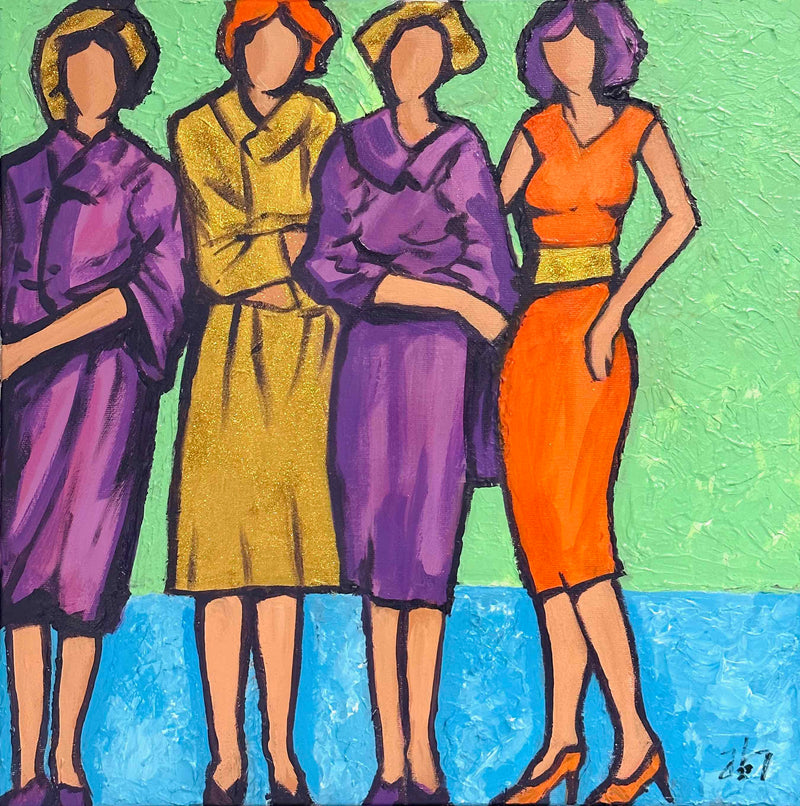 50 x 50 cm, Unikat, 'Girls, Girls, Girls.' (JLB19-573) - Acrylgemälde von Janus Lichtenberg