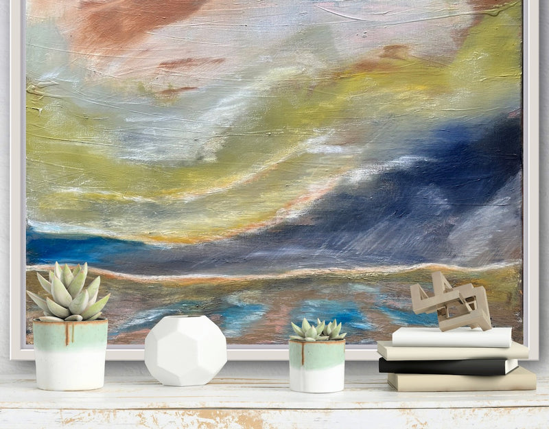 60 x 80 cm, Unikat, '5 Seen Land' (HW1-523) - Acrylgemälde von Hagen Wieland