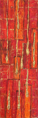 120 x 40 cm, Unikat, 'Red Dream II' (SVS21-582) - Öl-/Acrylgemälde von Suzanne Vivien Sommer