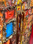 100 x 100 cm, Unikat, 'Red Dream III' (SVS21-584) - Öl-/Acrylgemälde von Suzanne Vivien Sommer