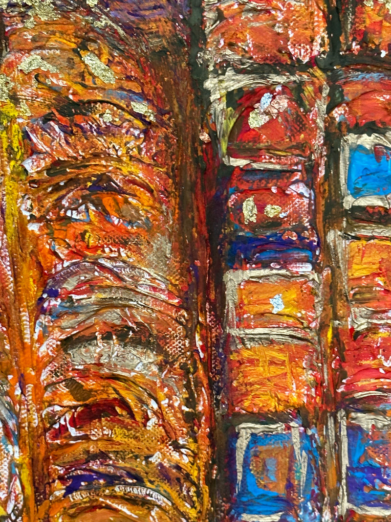 40 x 40 cm, Unikat, 'Door to Heaven II' (SVS21-587) - Öl-/Acrylgemälde von Suzanne Vivien Sommer
