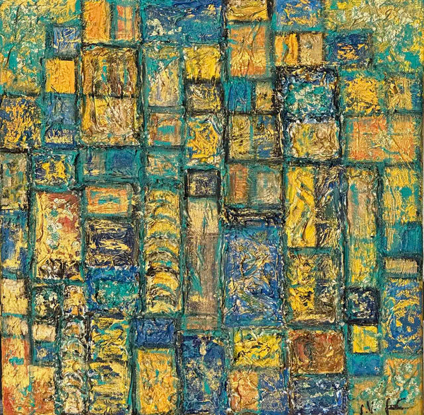 40 x 40 cm, Unikat, 'Door to Heaven III' (SVS21-588) - Öl-/Acrylgemälde von Suzanne Vivien Sommer