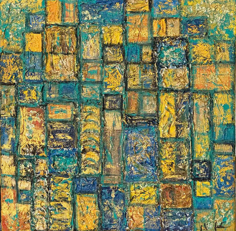 40 x 40 cm, Unikat, 'Door to Heaven III' (SVS21-588) - Öl-/Acrylgemälde von Suzanne Vivien Sommer