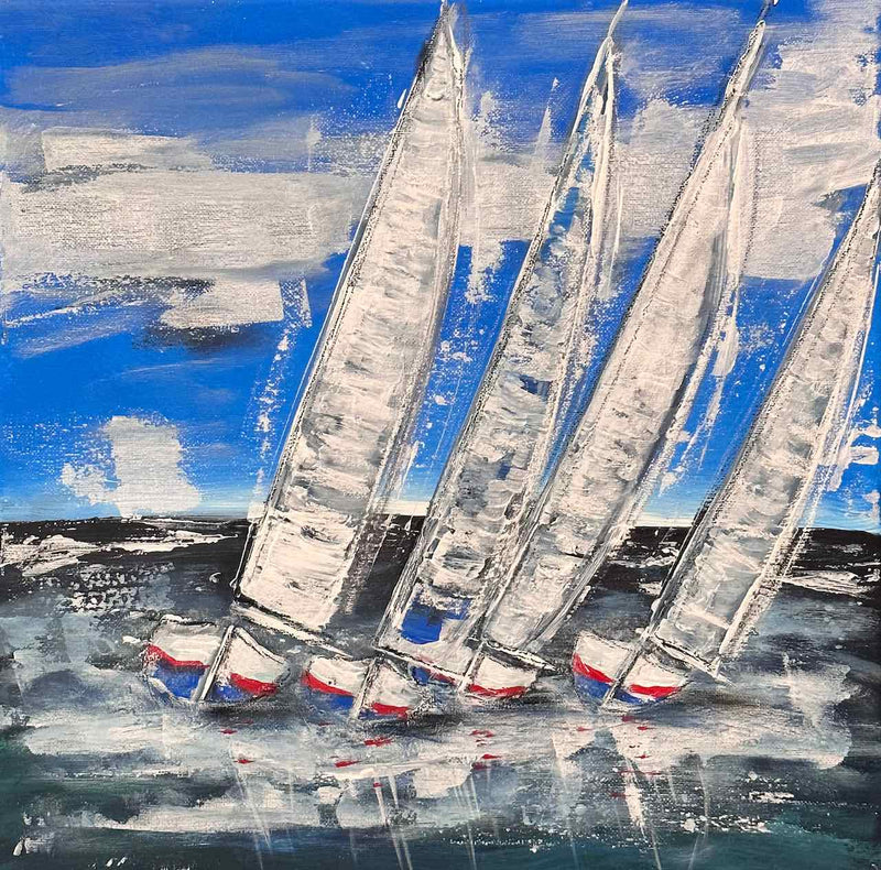 40 x 40 cm, Unikat, 'Sailor' (HW1-600) - Acrylgemälde von Hagen Wieland