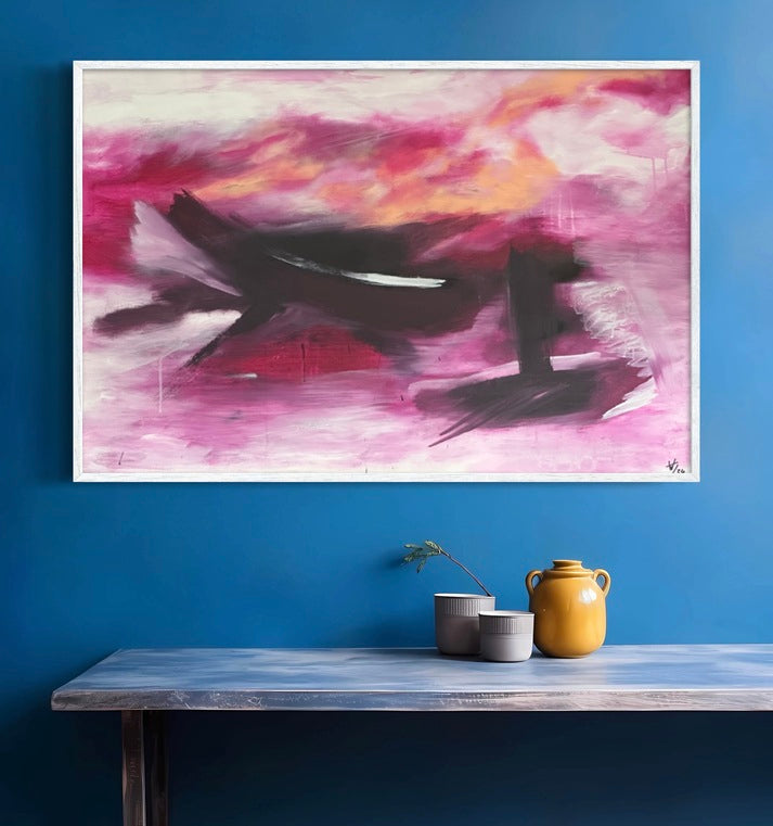 80 x 120 cm, Unikat, 'Pink Dreams 1' (HW1-682) - Acrylgemälde von Hagen Wieland