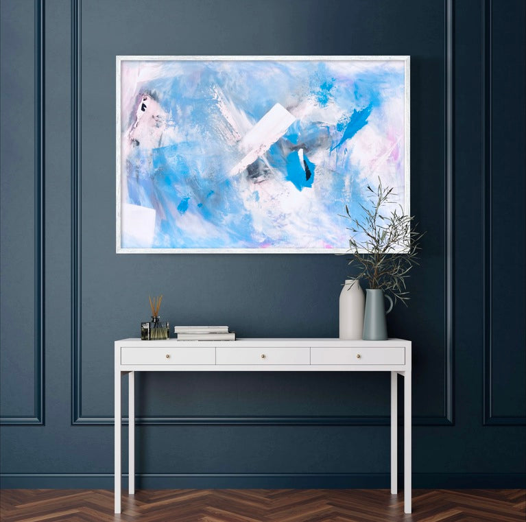 80 x 120 cm, Unikat, 'Blue Motion' (HW1-687) - Acrylgemälde von Hagen Wieland