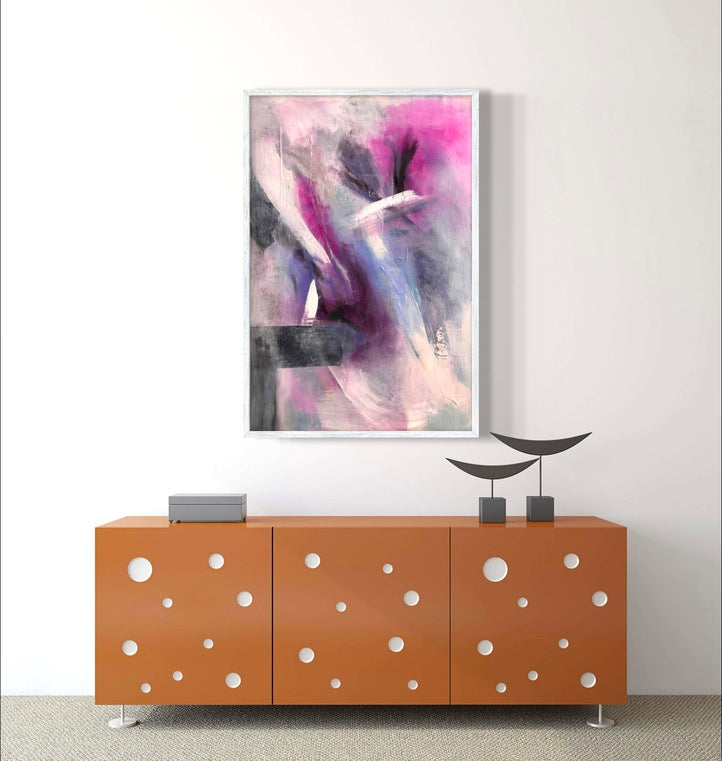 120 x 80 cm, Unikat, 'Pink Lily' (HW1-688) - Acrylgemälde von Hagen Wieland