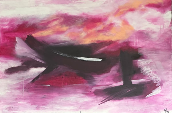 80 x 120 cm, Unikat, 'Pink Dreams 1' (HW1-682) - Acrylgemälde von Hagen Wieland