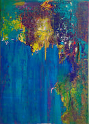 70 x 50 cm, Unikat, 'Blau Metall_2022' (MTN31-737) - Acrylgemälde von Gabi Metternich