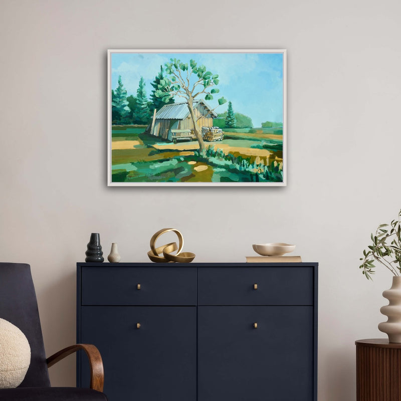 54 x 74 cm, Unikat, 'Hütte im Moos' (TP4-284) -  von Thomas Popp