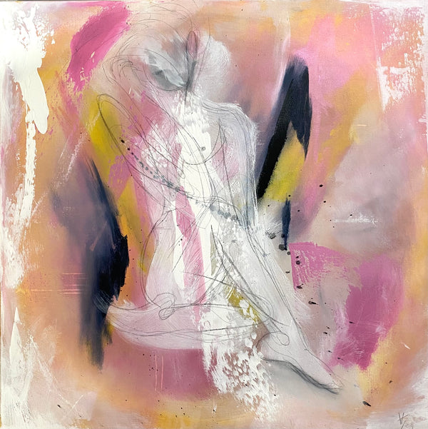80 x 80 cm, Unikat, 'Im Hier und Jetzt' (HW1-789) - Acrylgemälde von Hagen Wieland
