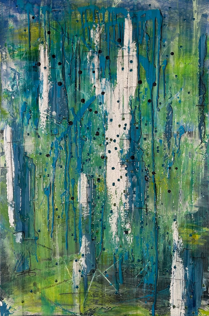 90 x 60 cm, Unikat, 'Green Water' (HW1-648) -  von Hagen Wieland
