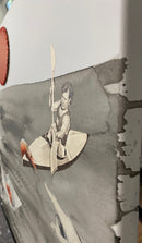 40 x 40 cm, Unikat, 'Boote im Abendlicht' (KATR11-324) -  von Katharina Reusch