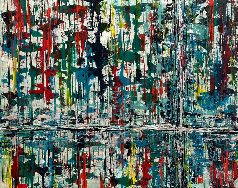 80 x 100 cm, Unikat, 'Silver Lining' (LPH26-667) - Acrylgemälde von C. F. Leipholz