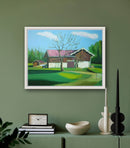 45 x 59 cm, Unikat, 'Hof mit Rampe' (TP4-461) -  von Thomas Popp