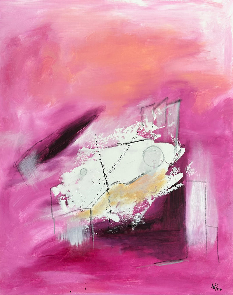 100 x 80 cm, Unikat, 'Pink Dreams 2' (HW1-683) - Acrylgemälde von Hagen Wieland