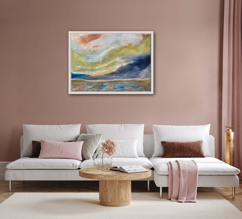 60 x 80 cm, Unikat, '5 Seen Land' (HW1-523) - Acrylgemälde von Hagen Wieland