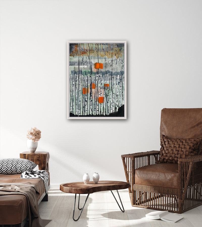 80 x 60 cm, Unikat, 'Birkenblüte' (HW1-515) - Acrylgemälde von Hagen Wieland