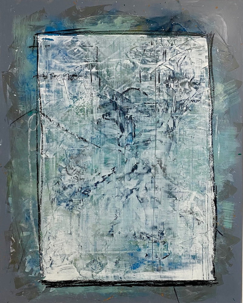 100 x 80 cm, Unikat, 'Harmonischblau' (HW1-822) -  von Hagen Wieland