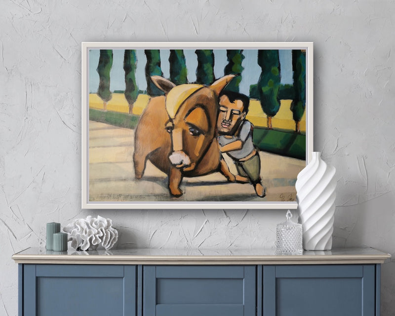 54 x 74 cm, Unikat, 'Vielleicht hilft gut zureden' (TP4-290) -  von Thomas Popp