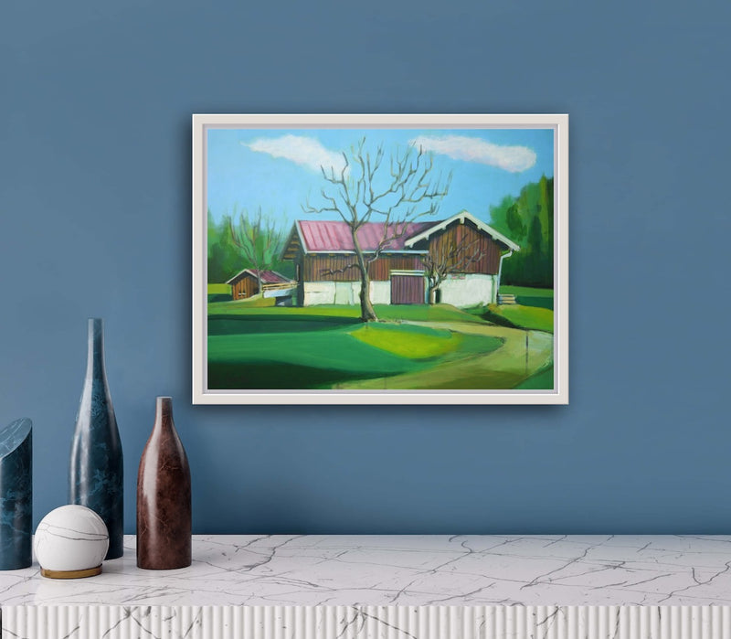 45 x 59 cm, Unikat, 'Hof mit Rampe' (TP4-461) -  von Thomas Popp