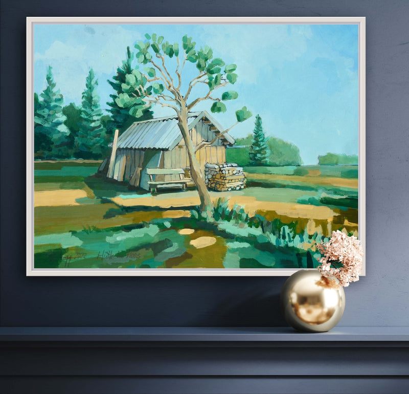 54 x 74 cm, Unikat, 'Hütte im Moos' (TP4-284) -  von Thomas Popp