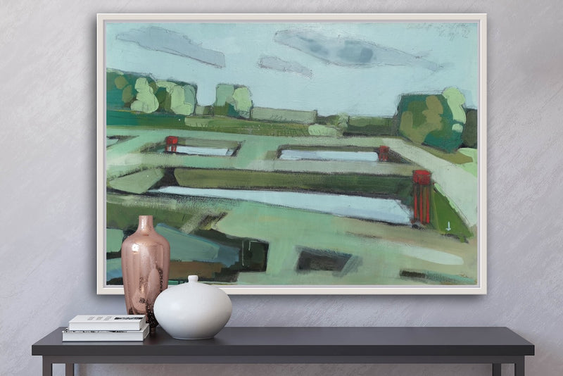 70 x 100 cm, Unikat, 'Landschaft mit Fischfutter' (TP4-459) - Acrylgemälde von Thomas Popp