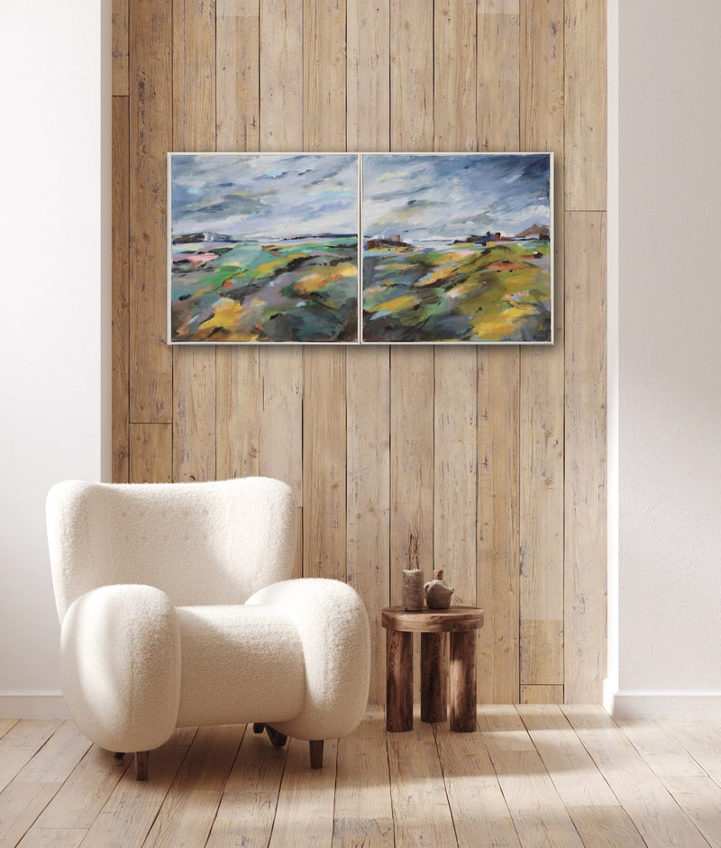 50 x 100 cm, Unikat, 'Nordische Landschaft' (RLD23-628) - Acrylgemälde von Regina Lord