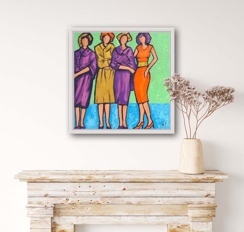 50 x 50 cm, Unikat, 'Girls, Girls, Girls.' (JLB19-573) - Acrylgemälde von Janus Lichtenberg