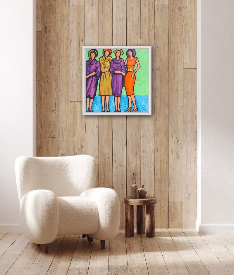 50 x 50 cm, Unikat, 'Girls, Girls, Girls.' (JLB19-573) - Acrylgemälde von Janus Lichtenberg
