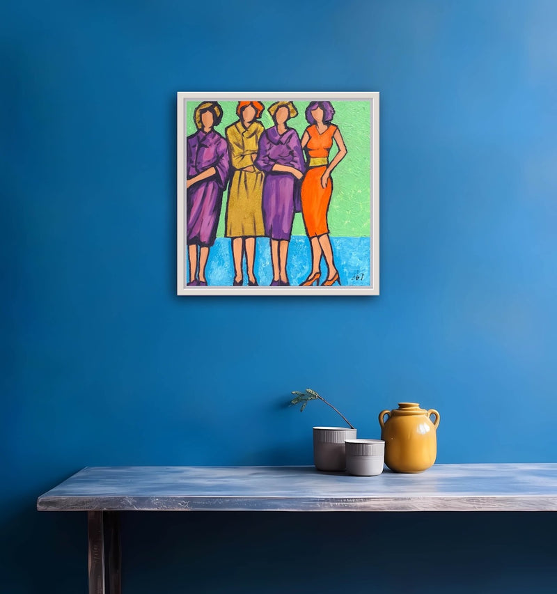 50 x 50 cm, Unikat, 'Girls, Girls, Girls.' (JLB19-573) - Acrylgemälde von Janus Lichtenberg