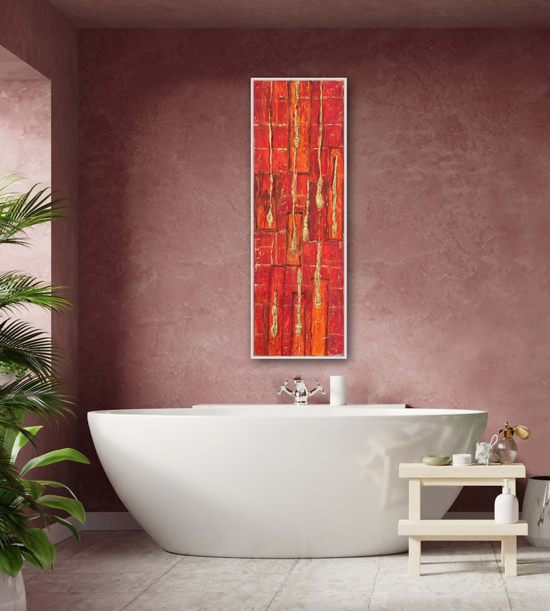 120 x 40 cm, Unikat, 'Red Dream II' (SVS21-582) - Öl-/Acrylgemälde von Suzanne Vivien Sommer