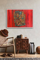 70 x 100 cm, Unikat, 'Red Dream IV' (SVS21-585) - Öl-/Acrylgemälde von Suzanne Vivien Sommer