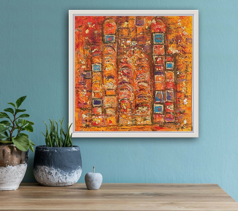 40 x 40 cm, Unikat, 'Door to Heaven II' (SVS21-587) - Öl-/Acrylgemälde von Suzanne Vivien Sommer