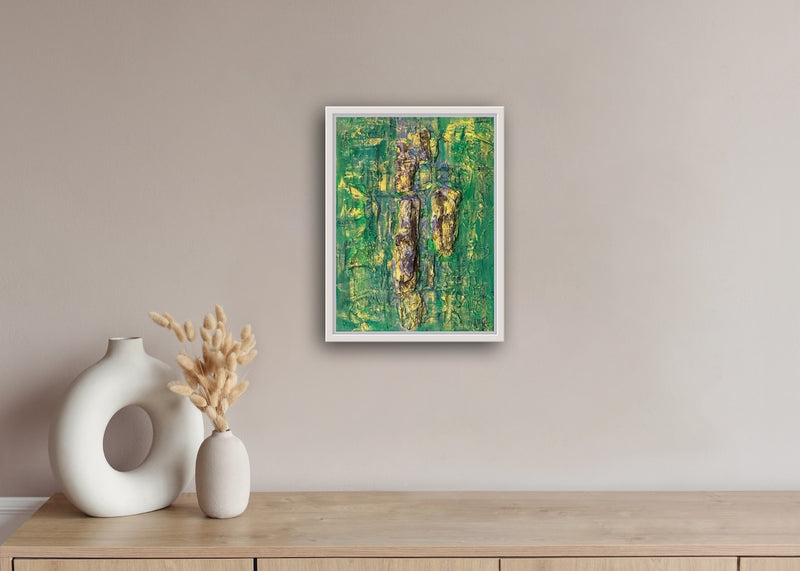 30 x 20 cm, Unikat, 'Pine Forest II' (SVS21-591) - Öl-/Acrylgemälde von Suzanne Vivien Sommer