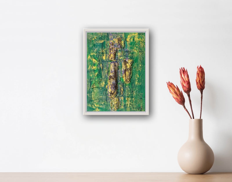 30 x 20 cm, Unikat, 'Pine Forest II' (SVS21-591) - Öl-/Acrylgemälde von Suzanne Vivien Sommer