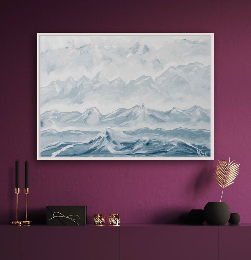 50 x 70 cm, Unikat, 'Blue Mountains' (HW1-595) - Acrylgemälde von Hagen Wieland