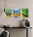 42 x 90 cm, Unikat, 'Am See (Tryptichon)' (HW1-524) -  von Hagen Wieland