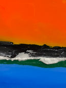 90 x 60 cm, Unikat, 'Sonnenuntergang über Maoi' (HW1-846) -  von Hagen Wieland