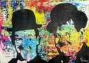 70 x 100 cm, Unikat, 'Stan & Ollie' (UBI17-798) - Acrylgemälde von Ute Bivona