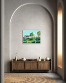 54 x 74 cm, Unikat, 'Hof mit Koppel' (TP4-283) -  von Thomas Popp