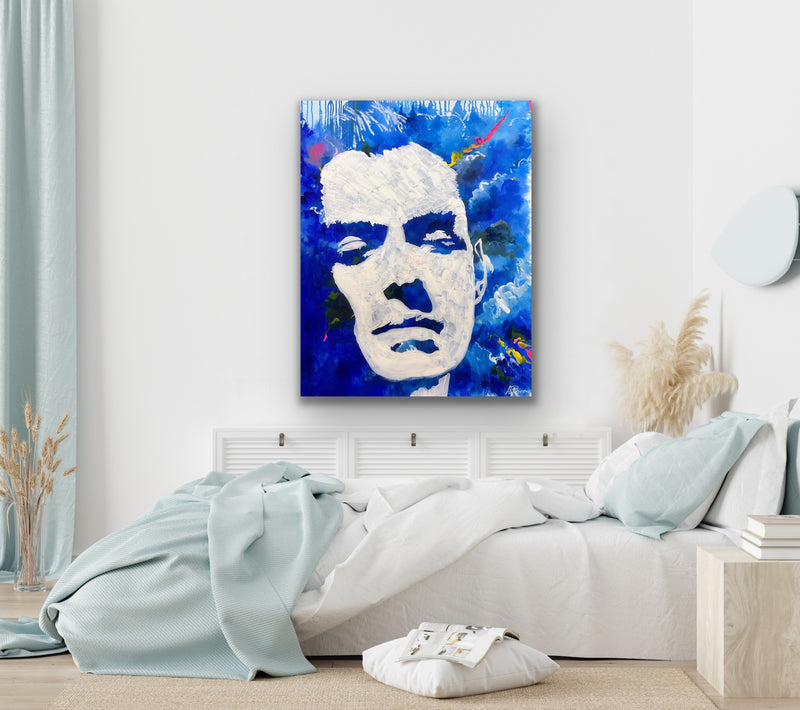 100 x 80 cm, Unikat, 'Jude Law' (UBI17-797) - Acrylgemälde von Ute Bivona