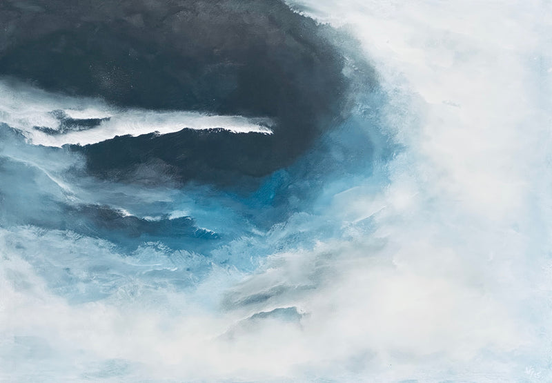 100 x 70 cm, Unikat, 'Brandung' (HW1-792) - Acrylgemälde von Hagen Wieland