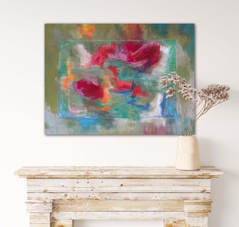60 x 80 cm, Unikat, 'Der Teich' (HW1-522) - Acrylgemälde von Hagen Wieland