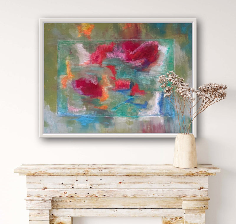 60 x 80 cm, Unikat, 'Der Teich' (HW1-522) - Acrylgemälde von Hagen Wieland